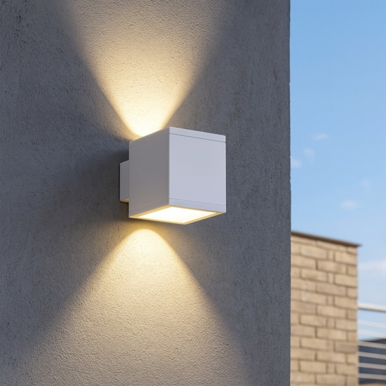 Ideal lux snif ap1 square applique da esterno cubo bianco