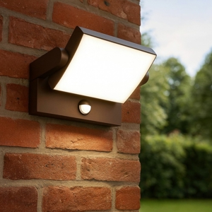 Ideal lux swipe ap sensor applique per esterno marrone led 21w 3000k