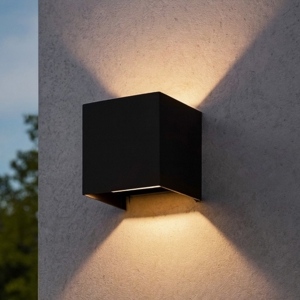 Applique per esterno cubo nero atom ap d10 ideal lux led 12w 3000k