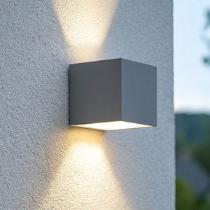 Ideal lux rubik ap 3000k applique cubo per esterno grigio ip54