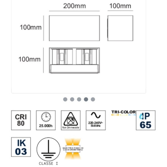 Life applique per esterno antracite 20w 3000k 4000k 5000k Life applique per esterno antracite 20w 3000k 4000k 5000k