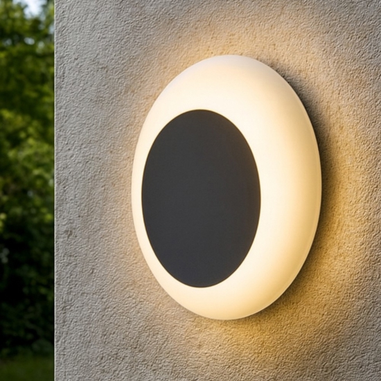 Ondaluce ap shell applique da esterno nera led