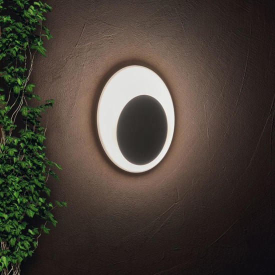 Ondaluce ap shell applique da esterno nera led