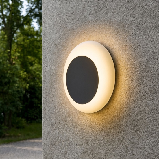 Ondaluce ap shell applique da esterno nera led