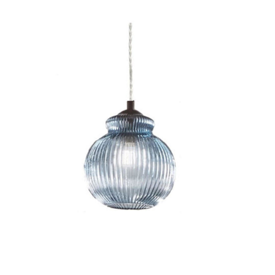 Lampada a sospensione vetro celeste 