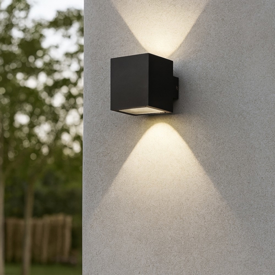 Ideal lux snif square applique cubo nero per esterno
