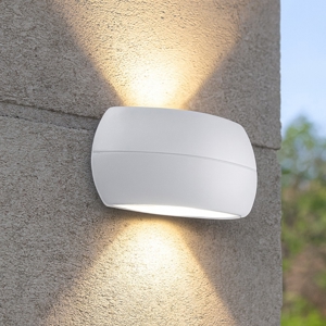 Applique per esterni design moderno bianca biemissione led 5w 3000k