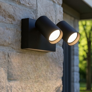 Applique da esterno due luci orientabili ip65 antracite led cct gea luce