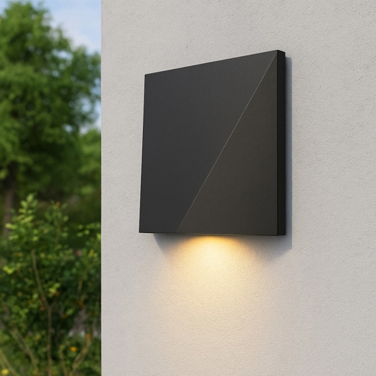 Maytoni beekman applique da esterno led 3000k ip54 nero moderno