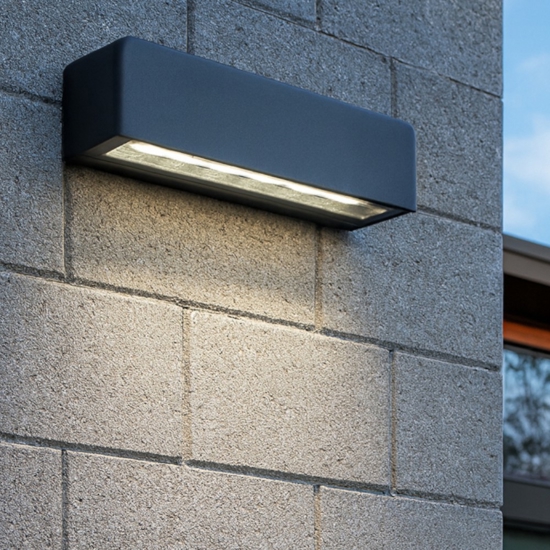 Applique da esterno rettangolare grafite led 9w 3000k ip65 Applique da esterno rettangolare grafite led 9w 3000k ip65