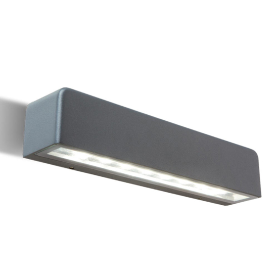 Applique da esterno rettangolare grafite led 9w 3000k ip65 Applique da esterno rettangolare grafite led 9w 3000k ip65