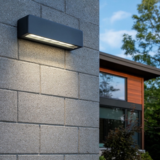 Applique da esterno rettangolare grafite led 9w 3000k ip65 Applique da esterno rettangolare grafite led 9w 3000k ip65