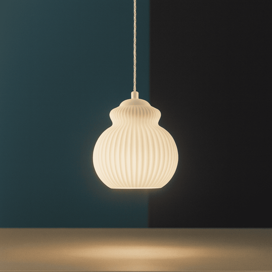 Ondaluce madagascar lampada a sospensione vetro bianco opaco