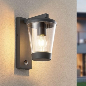 Applique da esterno con sensore crepuscolare di movimento antracite