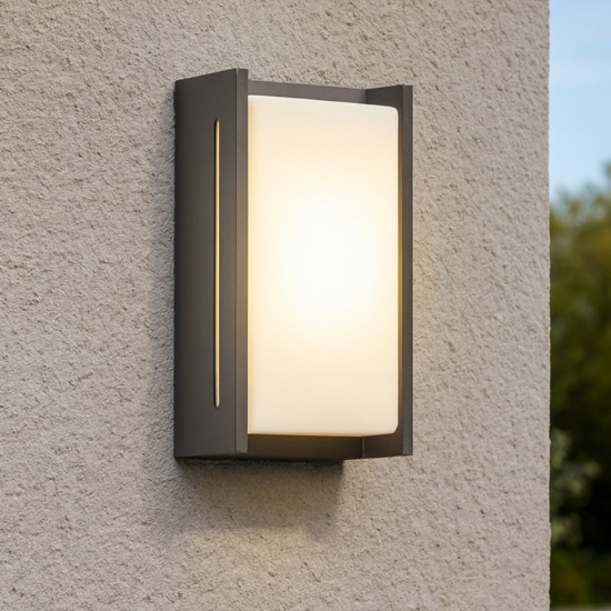Applique da esterno balcone moderna antracite led 8w 3000k