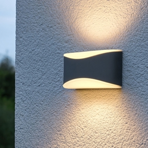 Applique da esterno antracite moderna led 9w 3000k ip65
