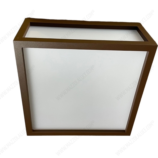 Applique corten marrone per esterno quadrato isyluce quad déco