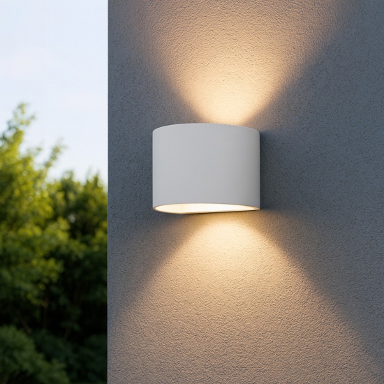 Gea luce applique da esterno ip54 bianca 10w led 3000k