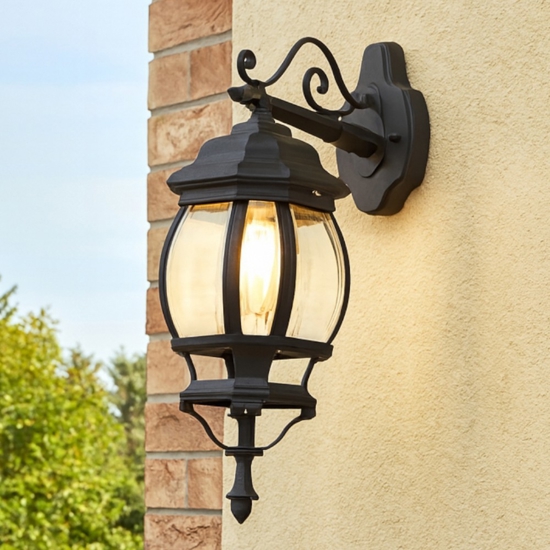 Applique lanterna nera per esterno stile classico Applique lanterna nera per esterno stile classico