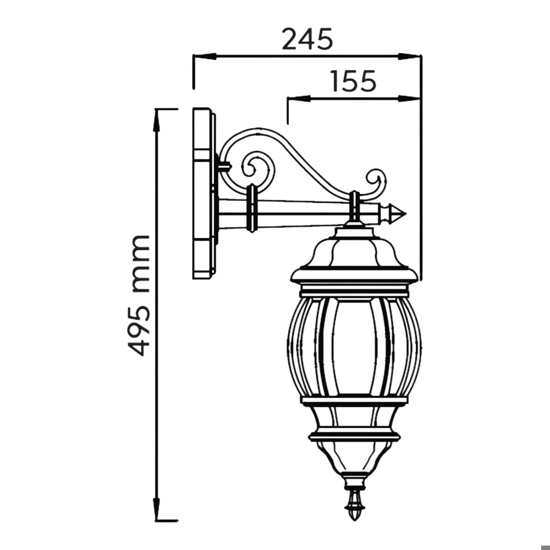 Applique lanterna nera per esterno stile classico Applique lanterna nera per esterno stile classico