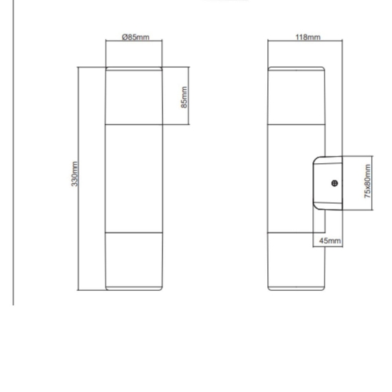 Applique da esterno a due luci nera moderna ip44 Applique da esterno a due luci nera moderna ip44