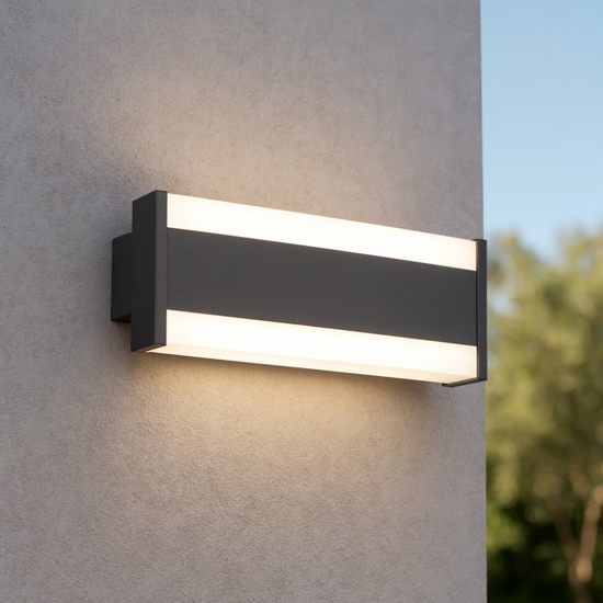 Applique da esterno led 7w tricolor rettangolare antracite ip54 Applique da esterno led 7w tricolor rettangolare antracite ip54