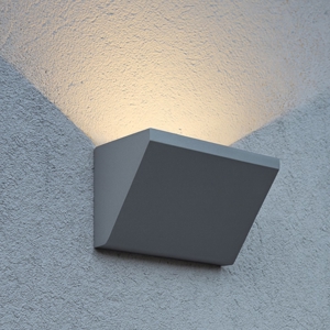 Applique da esterno balcone moderno grigio alluminio led 18w 3000k ip65