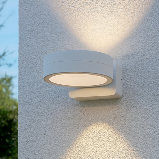 Applique da esterno bianca moderne biemissione led 16w 3000k Applique da esterno bianca moderne biemissione led 16w 3000k