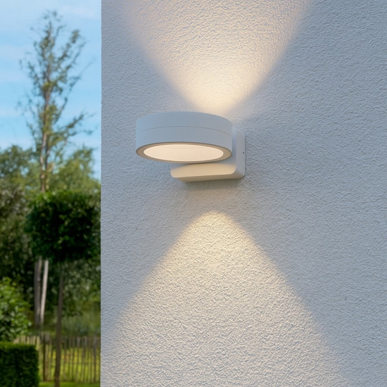 Applique da esterno bianca moderne biemissione led 16w 3000k Applique da esterno bianca moderne biemissione led 16w 3000k