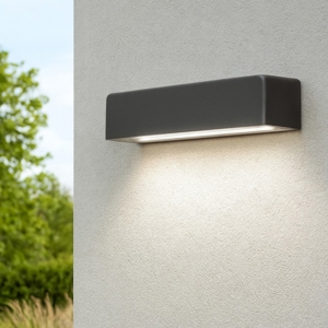Applique rettangolare per esterno grafite moderna led 9w 4000k
