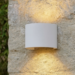 Maytoni fulton applique da esterno design minimal bianco led 3000k ip54