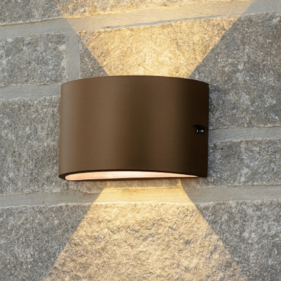 Applique da esterno curva corten marrone