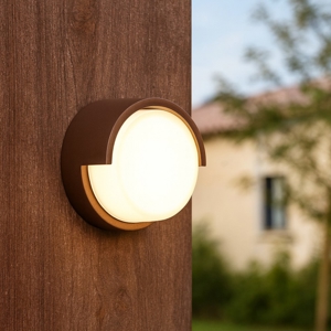 Applique tondo corten per esterni led 2700k 3300k 4000k anti corrosione