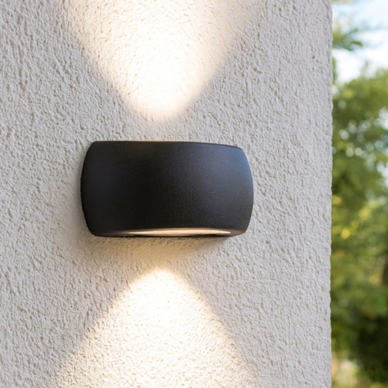 Applique da esterno alassio top light nero anti corrosione ip66