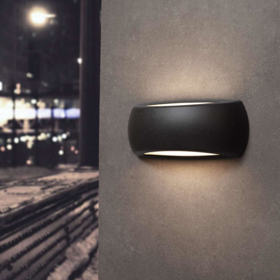 Applique da esterno alassio top light nero anti corrosione ip66