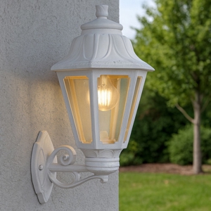 Applique da esterno lanterna bianca anti corrosione top light asti