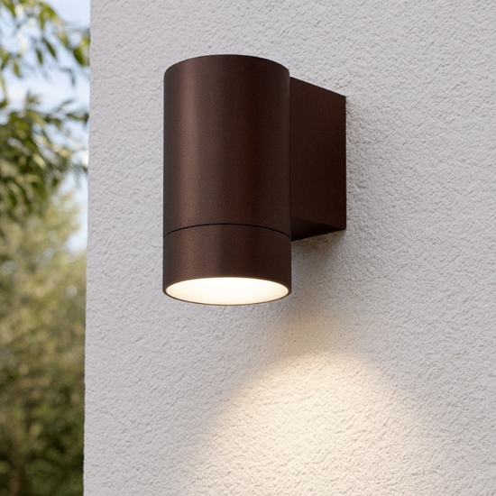 Applique da esterno gea luce cilindro marrone