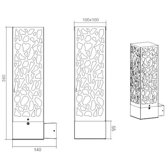 Applique da esterno decorativo moderna antracite Applique da esterno decorativo moderna antracite
