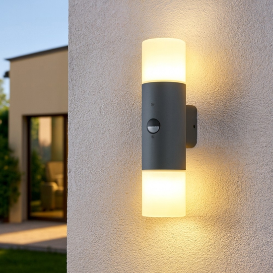 Applique da esterno moderna antracite con sensore di movimento Applique da esterno moderna antracite con sensore di movimento