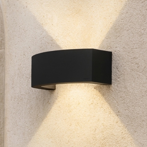 Applique curva per esterno grigio scuro luce indiretta e27 led