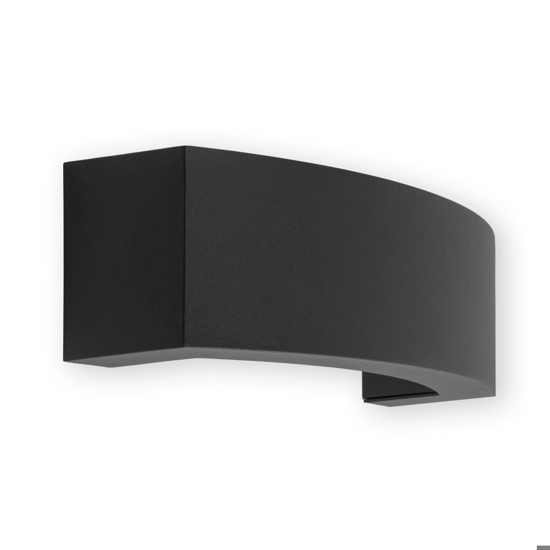Applique curva per esterno grigio scuro luce indiretta e27 led