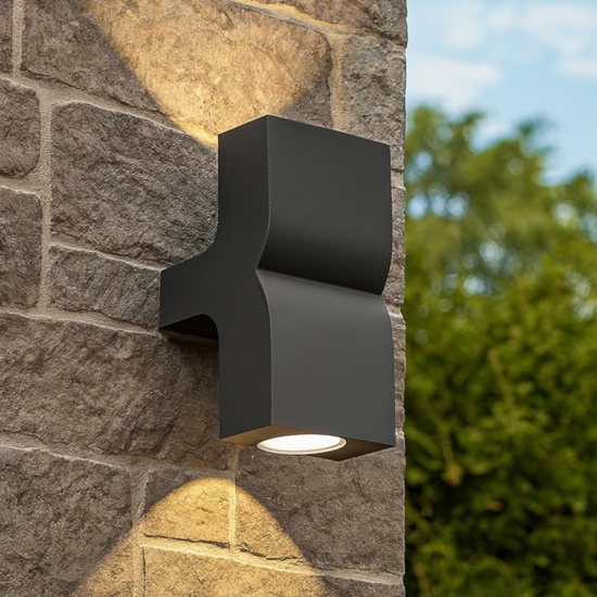 Applique grigio per esterno 2 luci ip44
