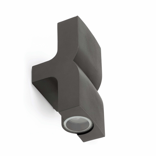 Applique grigio per esterno 2 luci ip44