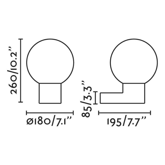 Applique per esterno antracite e sfera bianca Applique per esterno antracite e sfera bianca