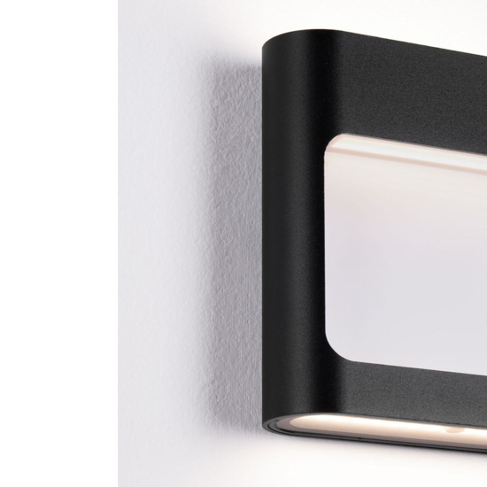 Applique quadrata per esterno nera moderna led 9w 3000k