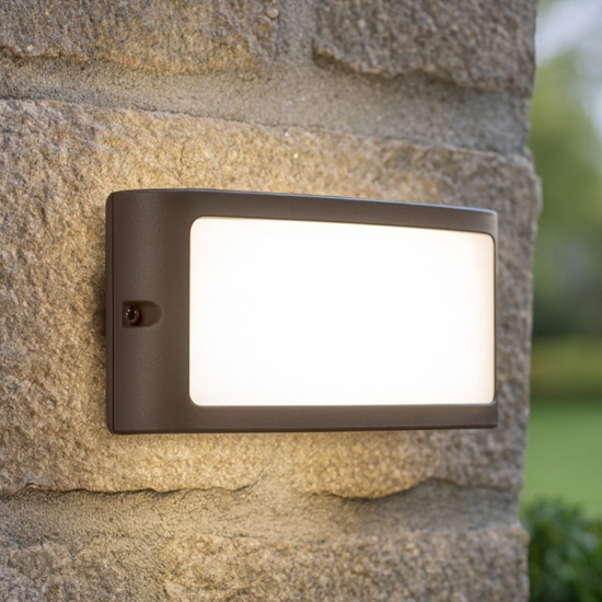 Applique per esterno marrone led 10w 3000k moderno ip54