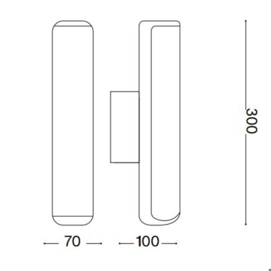 Etere ap 4000k ideal lux applique da esterno led 9,5w marrone ip44