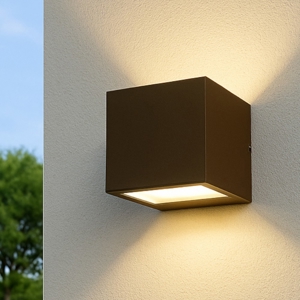 Visualizza i dettagli per Applique cubo da esterno marrone moderno led 12w 4000k ip65 Applique cubo da esterno marrone moderno led 12w 4000k ip65