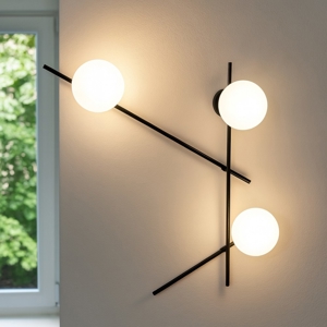 Mikado miloox applique moderna luci orientabili bocce bianche