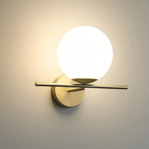 Jugen miloox applique da interno oro sfera vetro bianco